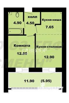 2-к квартира, вторичка, 56м2, 6/15 этаж