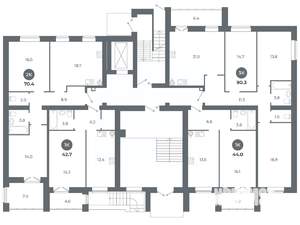 Студия квартира, вторичка, 43м2, 1/9 этаж
