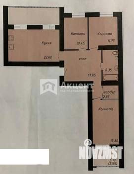 3-к квартира, вторичка, 87м2, 10/14 этаж