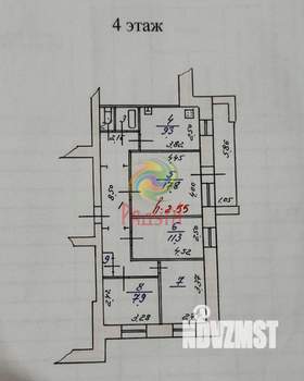 4-к квартира, вторичка, 74м2, 4/9 этаж