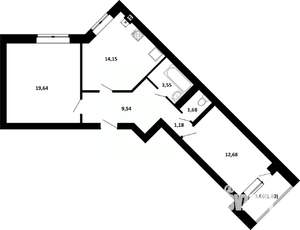 2-к квартира, строящийся дом, 62м2, 1/4 этаж