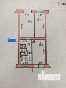 3-к квартира, вторичка, 62м2, 2/5 этаж