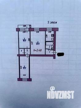 3-к квартира, вторичка, 55м2, 5/5 этаж
