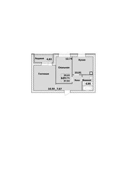 2-к квартира, сданный дом, 58м2, 7/9 этаж
