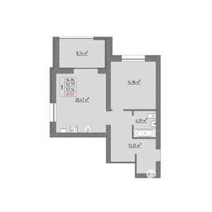 1-к квартира, вторичка, 62м2, 1/9 этаж