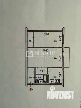 2-к квартира, вторичка, 45м2, 1/5 этаж