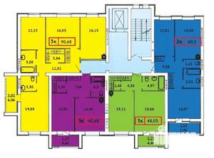 3-к квартира, строящийся дом, 91м2, 2/9 этаж