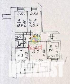 4-к квартира, вторичка, 77м2, 1/10 этаж