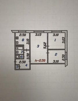 3-к квартира, вторичка, 51м2, 1/5 этаж