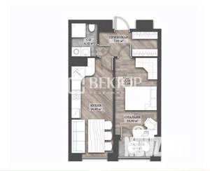 1-к квартира, вторичка, 47м2, 2/14 этаж