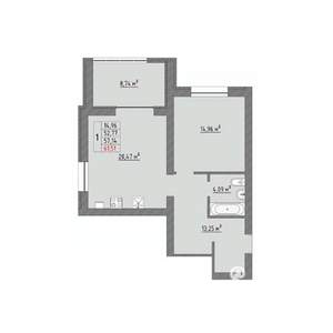 2-к квартира, строящийся дом, 62м2, 1/9 этаж