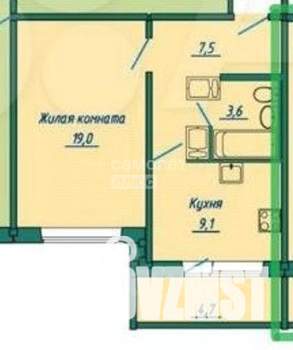 1-к квартира, вторичка, 40м2, 5/17 этаж