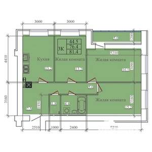 3-к квартира, вторичка, 81м2, 2/14 этаж