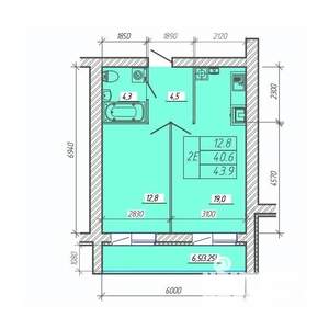 2-к квартира, вторичка, 44м2, 5/9 этаж
