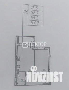 2-к квартира, вторичка, 54м2, 3/4 этаж