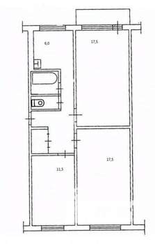 3-к квартира, вторичка, 62м2, 2/5 этаж
