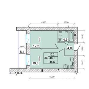 1-к квартира, вторичка, 47м2, 1/14 этаж