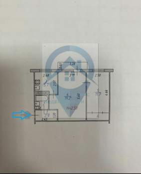 2-к квартира, вторичка, 45м2, 5/5 этаж