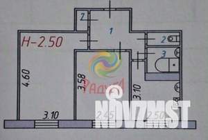 2-к квартира, вторичка, 38м2, 1/5 этаж