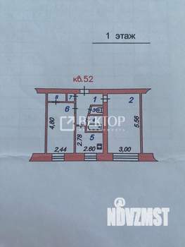 2-к квартира, вторичка, 43м2, 1/5 этаж