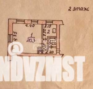 1-к квартира, вторичка, 31м2, 2/2 этаж
