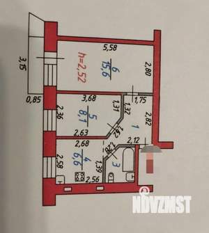 2-к квартира, вторичка, 40м2, 5/5 этаж