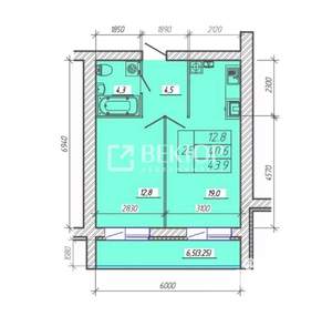 2-к квартира, вторичка, 44м2, 1/9 этаж