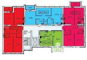 2-к квартира, строящийся дом, 66м2, 8/9 этаж