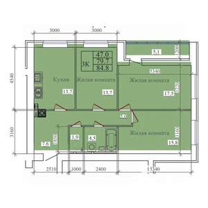 3-к квартира, вторичка, 85м2, 11/14 этаж