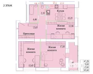 3-к квартира, вторичка, 86м2, 4/9 этаж