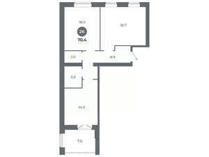 Студия квартира, вторичка, 70м2, 9/9 этаж