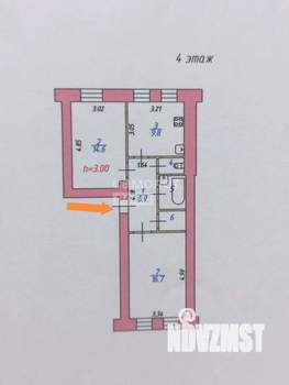 2-к квартира, вторичка, 54м2, 4/4 этаж