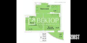 1-к квартира, вторичка, 43м2, 7/11 этаж