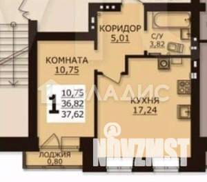1-к квартира, вторичка, 37м2, 4/6 этаж