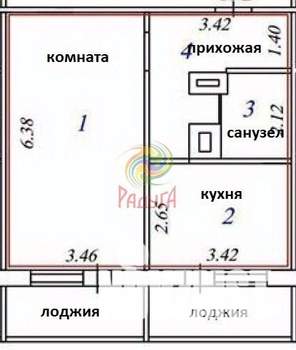 1-к квартира, вторичка, 42м2, 12/17 этаж
