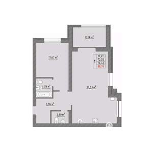 2-к квартира, строящийся дом, 81м2, 1/9 этаж