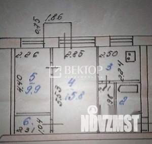 2-к квартира, вторичка, 43м2, 3/4 этаж