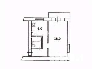 1-к квартира, вторичка, 30м2, 3/5 этаж