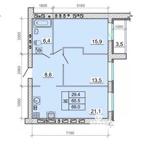 2-к квартира, вторичка, 69м2, 10/14 этаж