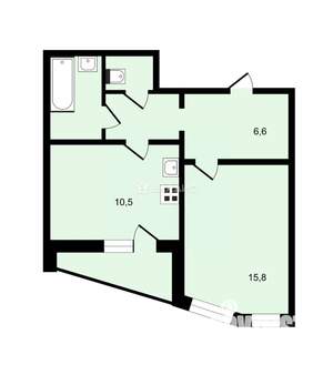 1-к квартира, вторичка, 43м2, 5/17 этаж