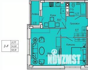 2-к квартира, вторичка, 58м2, 2/9 этаж