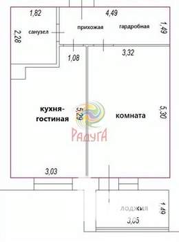 1-к квартира, вторичка, 48м2, 4/10 этаж