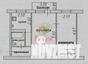 2-к квартира, вторичка, 47м2, 5/5 этаж