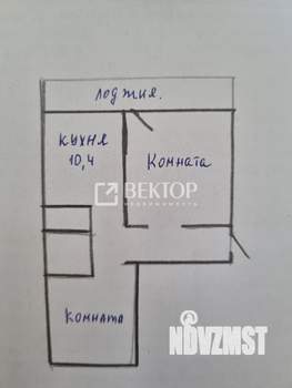 2-к квартира, вторичка, 51м2, 1/9 этаж