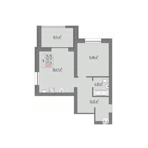 1-к квартира, строящийся дом, 62м2, 3/9 этаж