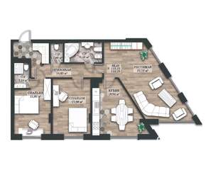 3-к квартира, вторичка, 110м2, 7/14 этаж