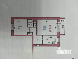 2-к квартира, вторичка, 47м2, 4/5 этаж