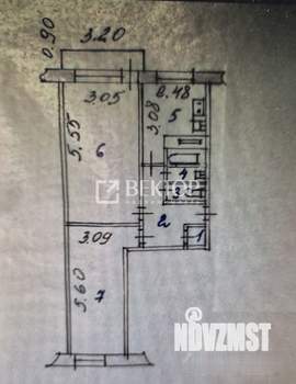 2-к квартира, вторичка, 47м2, 3/5 этаж
