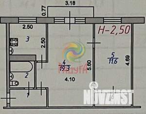 2-к квартира, вторичка, 47м2, 5/5 этаж