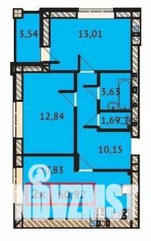 2-к квартира, вторичка, 61м2, 2/9 этаж